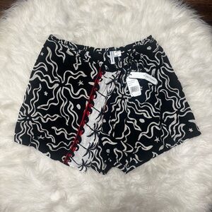 Sanctuary 100% Cotton Wrap Skort in Black and White Abstract size XL NEW